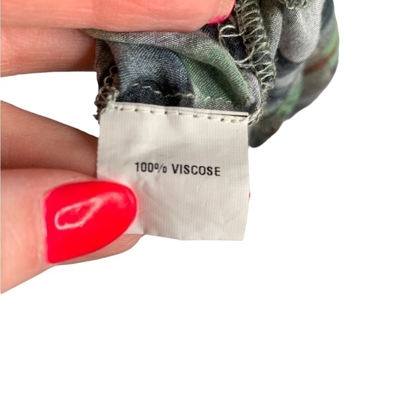 Anthropologie Lightweight Green Multi Color Checkered Long Sleeve Blouse - Picture 9 of 10